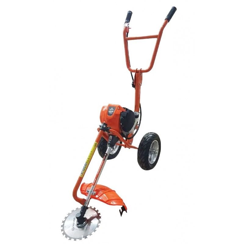 Daewo0 DWBC4400-2 Petrol Wheel Trimmer, 2T Motor 52 CC 1,45 kW (2 HP), Disc 24 Teeth and Thread Head, Shaft 26 mm