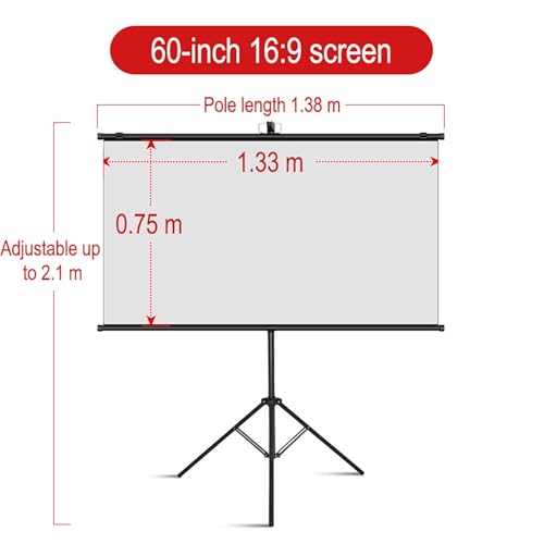 Pantalla de proyector portátil 60-72 pulg 16:9 con trípode miniatura 2