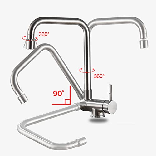 Robinet de cuisine pliant en acier inoxydable noir durable