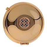 Holyart Gold Plated PYX with red Burse 2 1/2 in Diameter