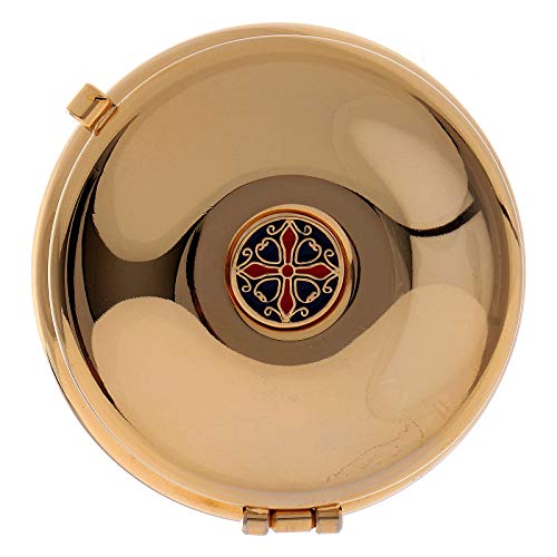 Holyart Gold Plated PYX with red Burse 2 1/2 in Diameter