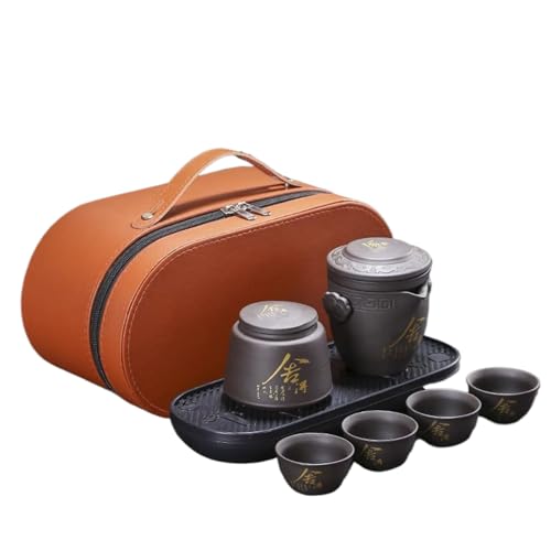 Juego de té portátil Zisha antigoteo con tetera y bandeja para preparar té en la oficina