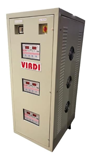 VIRDI Heavy Duty Voltage Stabilizer Three Phase Air Cooled 300/470 Use for Industrial Commercial Applications 1 Year Warranty 30 KVA