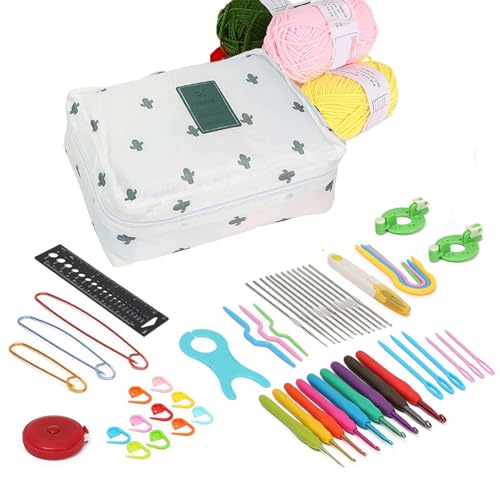 Ganchos ergonómicos de ganchillo con estuche organizador completo 1