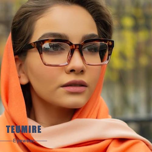 Image of Classic Clear Lens Glasses for Women Men Thick Square Frame Eyewear Non Prescription Eyeglasses 2 Pack