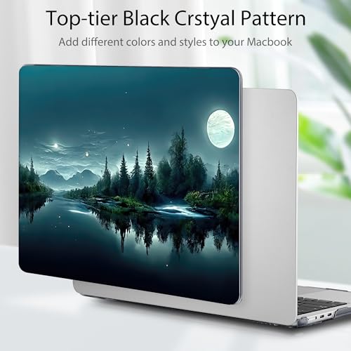 Image of Tuiklol for MacBook Air 13 inch Case M5 2026 M4 2025 M3 2024 M2 2022 Release Model A3449 A3240 A3113 A2681,Plastic Hard Shell Cover for MacBook Air 13.6 with Touch ID, Night Dark Forest