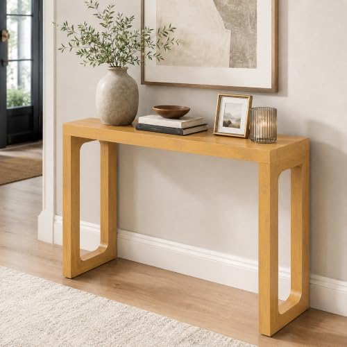 Mesa Consola Madera Maciza,patas Huecas En Forma U Estrechas Para Entrada