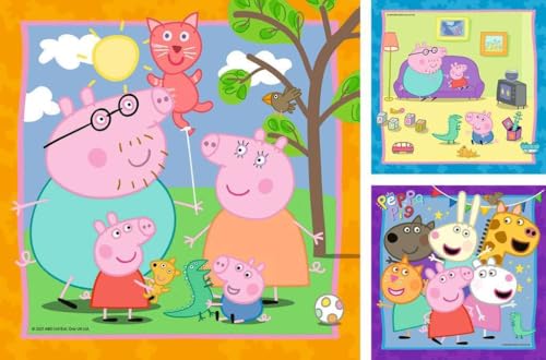 Puzzles 3 x 49 pièces : La famille et les amis de Peppa Pig Ravensburger France - vue 4