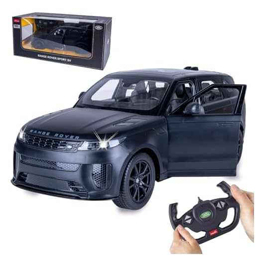 JAMARA 402245 Range Rover Sport SV 1:14 2,4 GHz - Tür manuell, Auto ferngesteuertes RC Car, Kinder Spielzeugauto mit Fernbedienung, Modellauto, Geschenkidee für Kinder, Led Licht