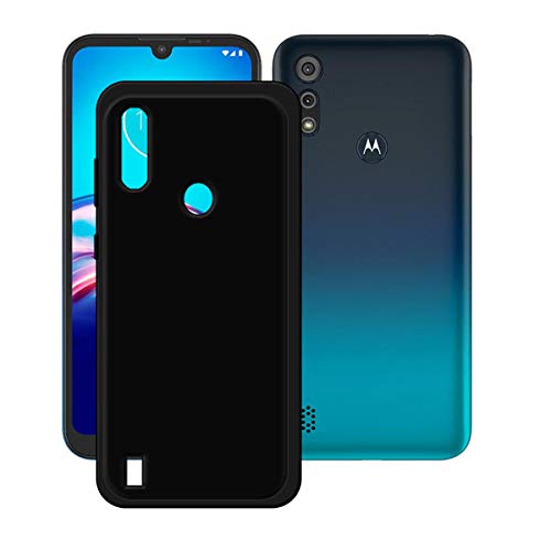 DQG per Motorola Moto E6s 2020 Custodia, Nero Ultrasottile Silicone Case TPU Shell Morbida Sottile Protettivo Copertura Antiurto Cover per (6.1")