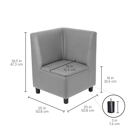 Image of FDP Kid Comfort Collective Modular Corner Armless Armless Chairs, 2-Pack - Gray
