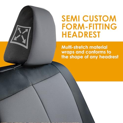 Image of LPI Truck Grey Truck Bench Seat Cover Fits All Full-Size Silverado F-150 Ram Sierra Titan Tundra Pickup Trucks, Folding Bench or Standard Bench Seats, 600D Oxford Fabric with Faux Leather