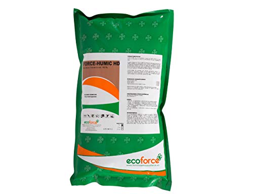 CULTIVERS Force-Humic HD de 1 kg. Fertilizante - Abono de Ácidos Húmicos y Fúlvicos, super concentrado al 82%. Producto 100% soluble de Leonardita. Con registro Ecológico.