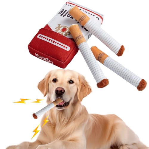 agctrler Cigarette Dog Toy, Squeaky Dog Toys for Boredom, Funny Toys for Small to Medium Breed Birthday Gift for Pet