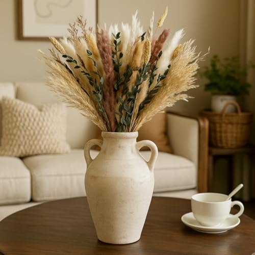 Dried Flowers Bouquet, 17" Dried Pampas Grass Decor Inc Lavender Eucalyptus Floral Arrangements for Boho Decor ,Home Office Decoration,Wedding centerpieces - Image 5