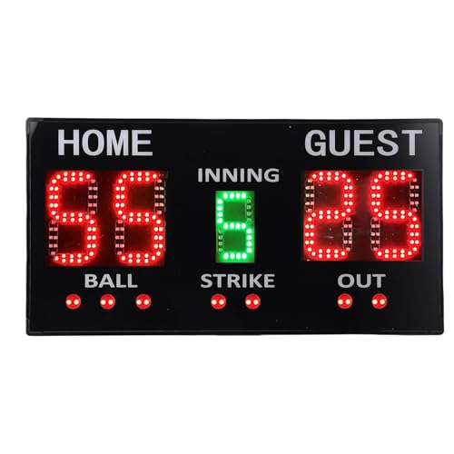Tableau d'affichage de softball à LED 5 chiffres Fafeicy avec télécommande pour match de baseball