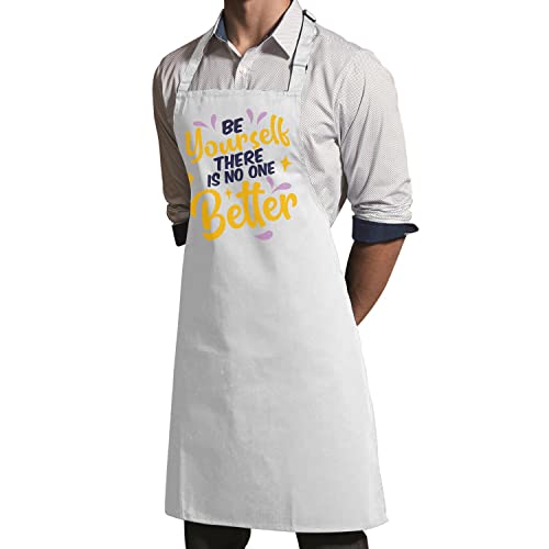 Tablier cuisine blanc Be Yourself anti-taches pour cuisiner sereinement