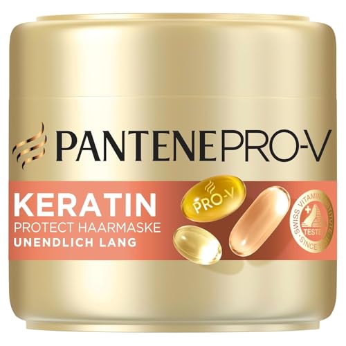 Pantene Pro-V Unendlich Lang Keratin Protect - Mascarilla para cabello largo y débil, 300 ml, ayuda a reparar daños en la superficie del cabello en solo 1 aplicación. Con fórmula Pro-V y Active