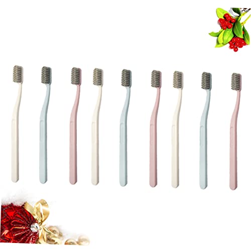 OUNONA 9 Stück Nylon Zahnbürsten für Erwachsene Harte Borsten Beige für Gründliche Zahnreinigung und Optimale Mundpflege – Bild 6
