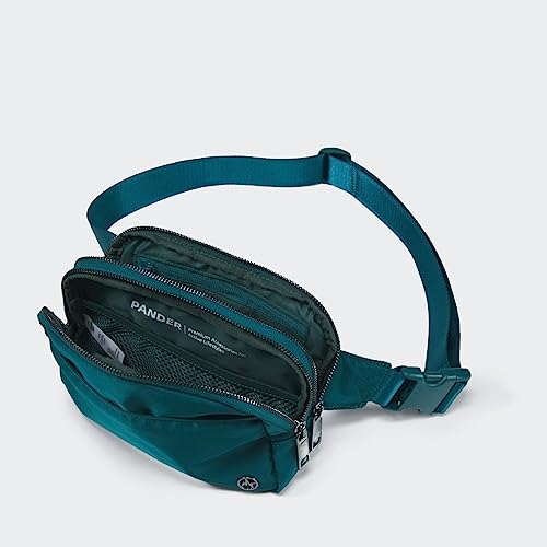 Image of Pander Everywhere Belt Bag for Women, 5 Zipper Pockets Nylon Crossbody Fanny Pack Purse (Teal Blue)