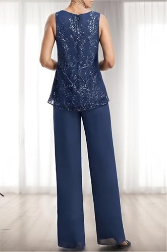 Mother of The Bride Pant Suits Chiffon Outfit Dressy Women's Jumpsuit Wedding Groom Dresses3