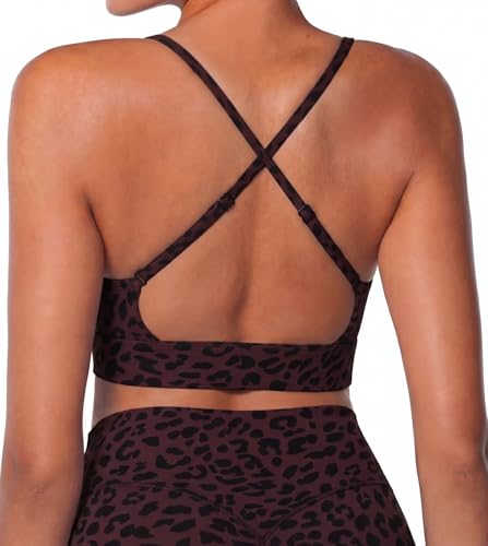 Image of Sunzel Sports Bra for Women, Criss-Cross Open Back Adjustable Strappy Bras, Workout Gym Padded Yoga Bra with Removable Pads