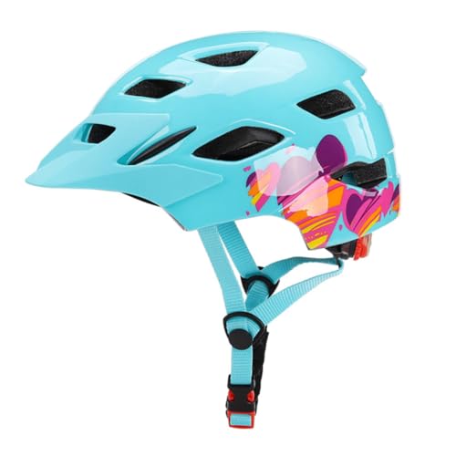 Hemobllo Casco Infantil Azul para Ciclismo y Patinaje Protector Ligero y Transpirable con Ventilación y Luces LED de Seguridad para Actividades al Aire