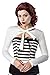 Produktbild Bolero Retro Look Rockabilly 50s Schwarz Weiß Jäckchen Longsleeve Jacke Langarm, Farbe:Weiß;Größe:XS