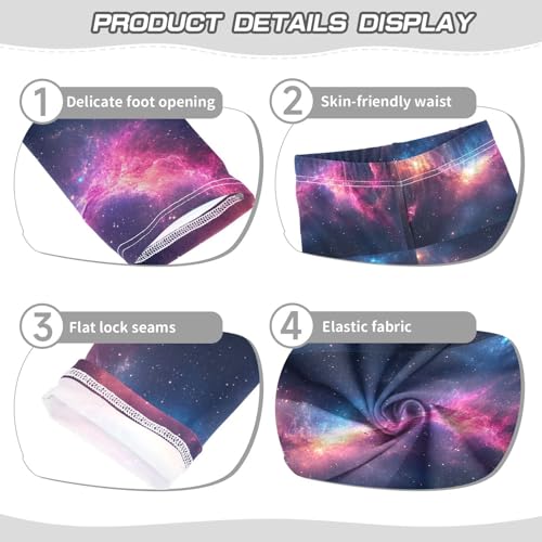 Boccsty Colorful Galaxy Pattern Girls Leggings Kids Yoga Pants Dance Active Tights 4T3