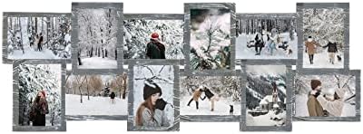 J.M.Deco 12 Opening Collage Picture Frames for Wall Decor, 4x6 picture frame collage for Home Decoration Gifts, Collage Wall Hanging Photo Frames for 6x4 Photo, Ashes