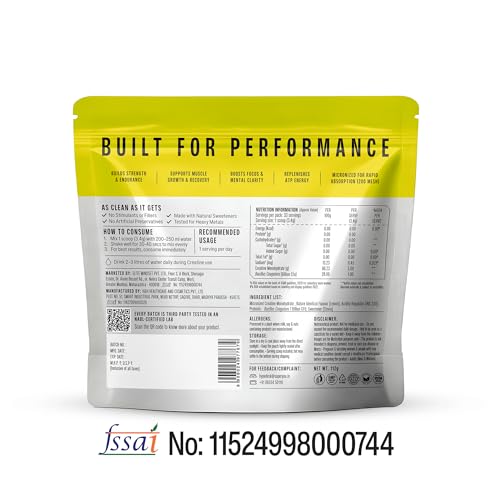 Image of SuperYou Pro Micronized Creatine Monohydrate Powder | Zesty Lemon | 112g | 33 Servings | Micronized to 200 Mesh | Enhanced Muscle Strength with Rapid Absorption |Pre-Post Workout Supplement