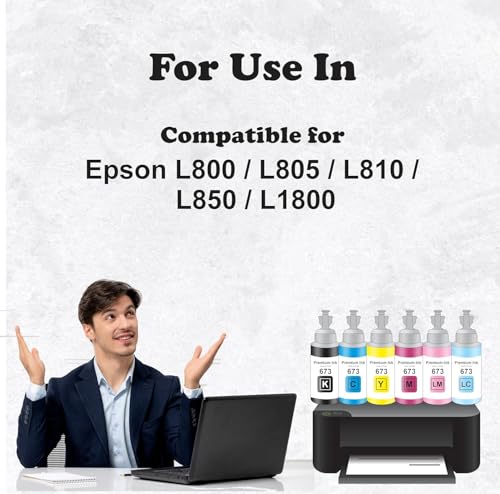 Image of Duplex DTC T673 Compatible Refill Ink for Epson L805, L800, L1800, L810, L850 Printer - Compatible Ink Bottle for Epson T673 Ink Code (T673 Magenta Ink 1 Pcs)