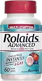 Rolaids Advanced Antacid Plus Anti Gas Tablets Mixed Berry, 60 Count