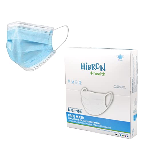 Hibron Mascarillas faciales Deshechable, pack con 50 unidades