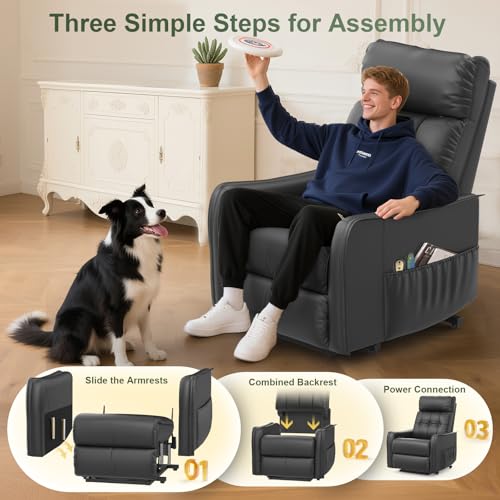 Srfzluxy Fernsehsessel Relaxsessel mit Aufstehhilfe, Elektrisch Massagesessel mit Liege-Funktion Massage & Heizung, TV-Sessel, Ruhesessel, Polstersessel, Wohnzimmer-Sessel mit 2 Fernbedienungen – Bild 8