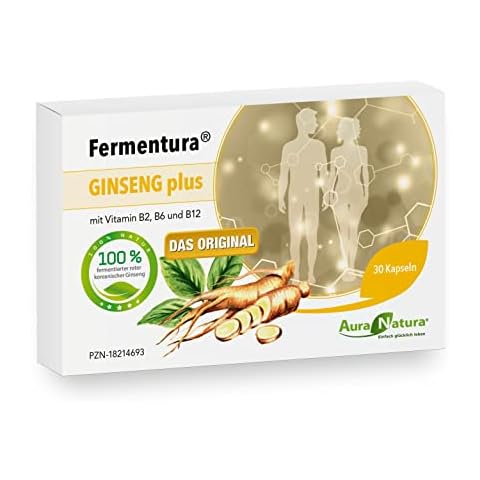 Aura Natura - Fermentura Ginseng Plus - fermentierter Ginseng Extrakt - roter koreanischer Ginseng & sibirischer Ginseng - Vitamin B2, B6, B12 - 30 Kapseln Cover