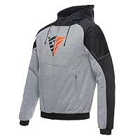 Dainese - Daemon X Safety Hoodie Full Zip, Motorrad Fleecejacke, Mesh Gewebe, Schulter Und Ellbogenprotektoren, Herren Motorradjacke, Grau Melange/Schwarz/Fluo Rot, 50 – Ansicht 3