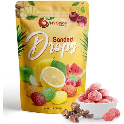 NY SPICE SHOP Sanded Clove Hard Candy - 1 Pound Clove Flavored Hard Candy - Sanded Clove Candy - Old Fashioned Sanded Drops - Clove Candy Balls - Tangy and Sweet Healthy Snacks Cover