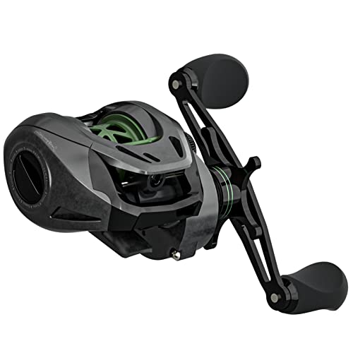 Haut Ton Green Feather Baitcaster Fishing Reels,Low Profile Professional Edition Baitcasting Reel,7.2:1Gear Ratio,Carbon Fiber Frame,5+1Bb.13Lbs Drag System, Freshwater Saltwater Ultralight Fishing, #TOP30