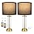 Black Gold Bedroom Lamps Set of 2 - Touch Bedside Lamp for Night Stands with USB C+A, 3 Way Dimmable Nightstand Table Lamps for Living Room, Modern Glass Lamp for Bed Side Guest Room