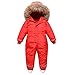 Traje de Nieve para Niños Niñas, Pluma Mono con Capucha Impermeable Chaqueta Manga Larga Abrigo de Invierno Ropa de Esquí 2-3 Años