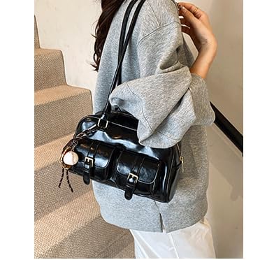 Tote Bag for Women Cute Purses Fashion Shoulder Bag Aesthetic Coquette Blokette Handbag Trendy Purse Preppy Y2k Purse (black)3