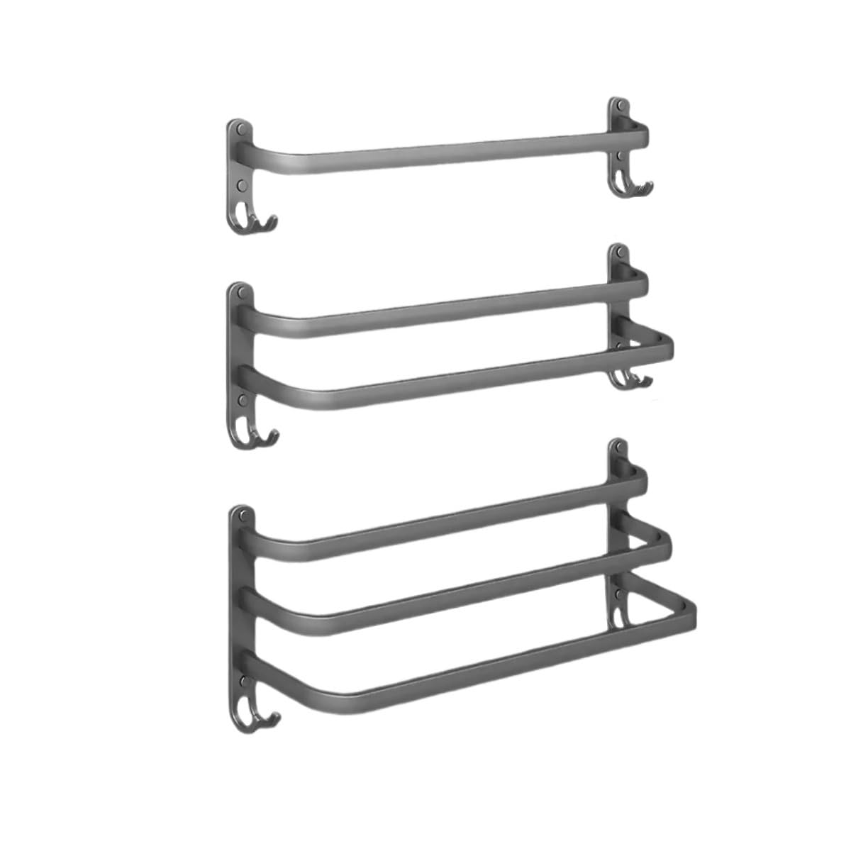 Towel Rail 1 Pcs Towel Holder Wall Mounted Bar Bathroom Shelves(50cm Three Bar)