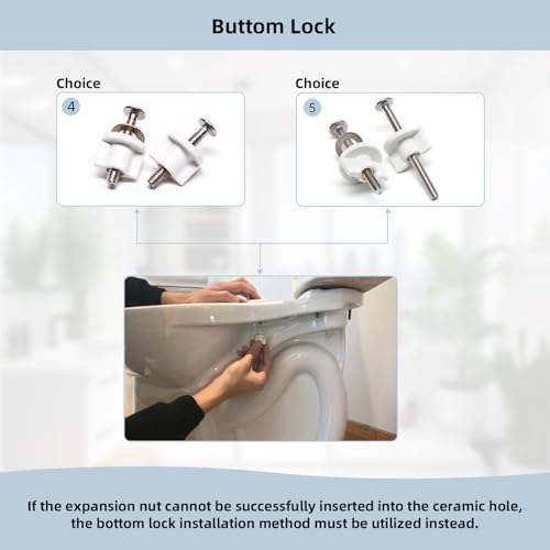 Hibbent Universal Toilet Seat Screws & Bolts, Toilet Screws Replacement Kit - image 3