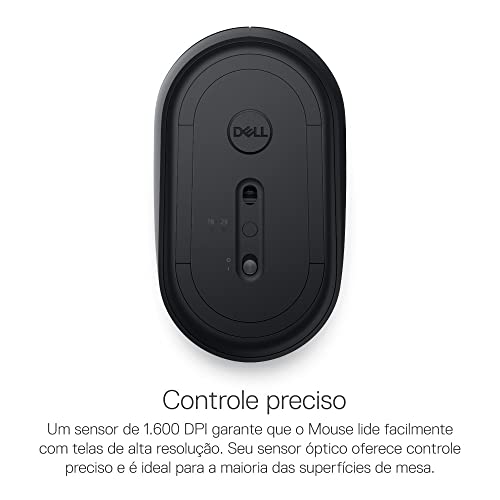 Mouse sem fio e Bluetooth Dell MS3320W Preto