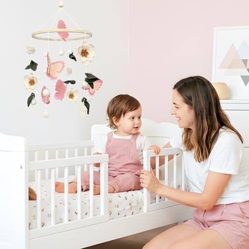 Mobile pour berceau fleurs apaisant pour endormir bébé facilement
