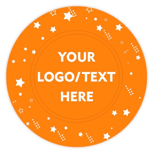 MARRILYTON 100PCS 37mm Custom Plastic Poker Chips, Personalized Image and Text, Double Sided Full-Color Printing, Token for Board Game, Late Night Poker Game (Orange)