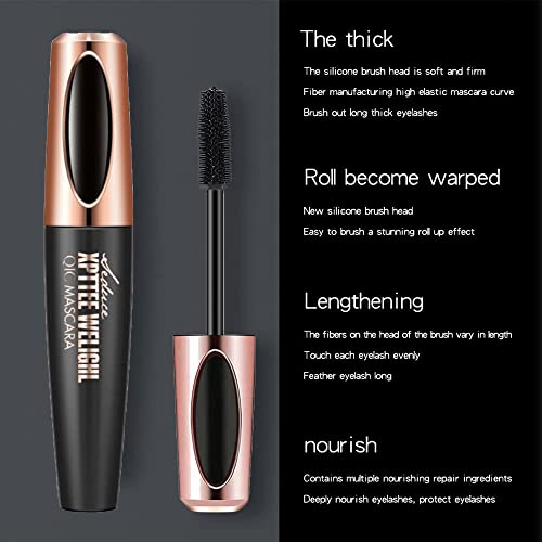 3 Pcs 4D Silk Fiber Lash Mascara Waterproof Mascara Eyelash Extension Thicker Voluminous Eyelashes, Smudge-Proof, Long-Lasting, Dramatic Extension, Smudge-Proof, Hypoallergenic Formula (3 Packs) #TOP6