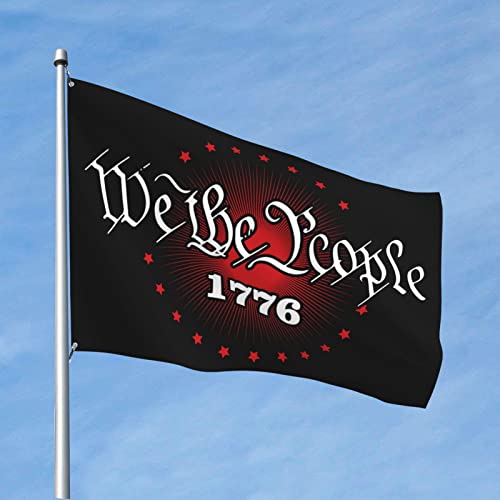 Drapeaux muraux drôles We The People 1776 en tissu résistant de 152 x 244 cm