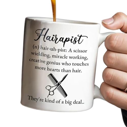 TYUKXJH Tasse à Boire,330 ml Ergonomique Tasses de Coiffeurs | Tasse pour Coiffeur - pour Maison Bureau Fêtes Cuisine Chaud Froid Eau Café Thé Jus Bière